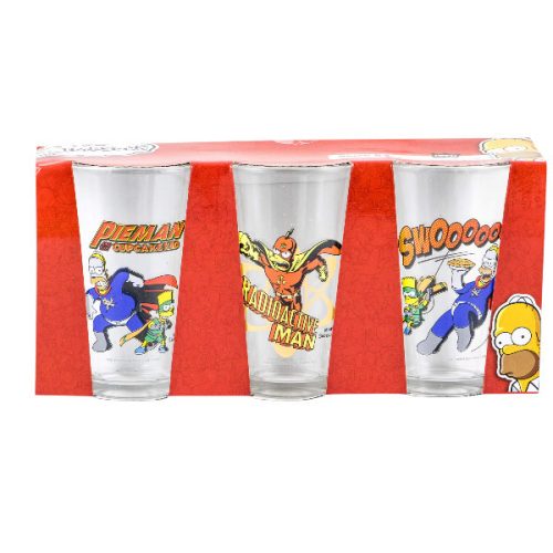 The Simpsons Szuperhős Üvegpohár Szett – 3 db (325 ml)