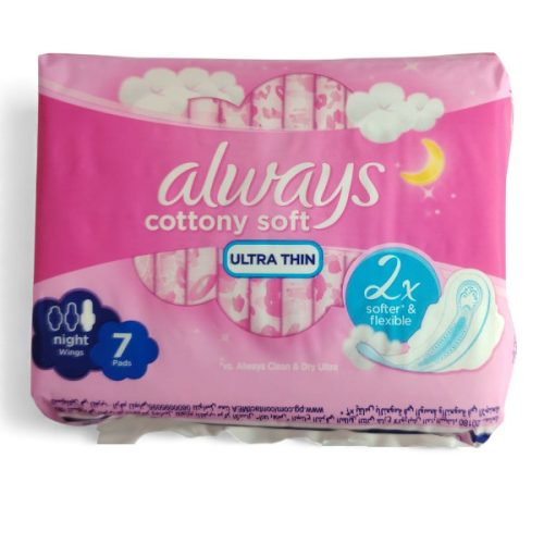 ALWAYS Ultra Soft Cotton egészségügyi betét – 7 db, éjszakai (Night) kivitel