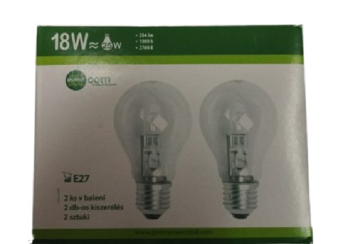 Halogén izzó 18W E27 2db