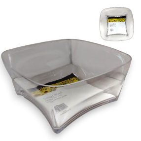   Epicurean Tapered Szögletes Akril Salátás Tál – Modern Praktikum Üveg Hatással 25 x 25 cm