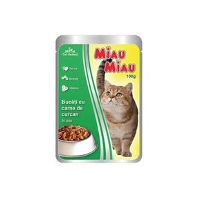 Miau Miau  Nedves Macskaeledel 100g Pulyka, Adult