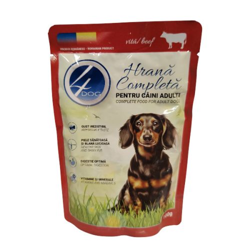 4Dog  Nedves Kutyaeledel 100g Marha