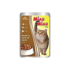 Miau Miau  Nedves Macskaeledel 100g Nyúl, Adult