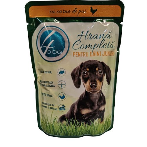 4Dog Nedves Kutyaeledel 100g Csirke Junior