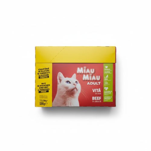 Miau Miau nedves macskaeledel 12*100g, Marha
