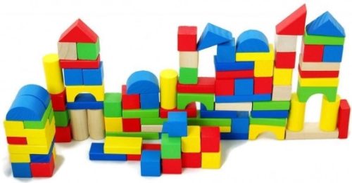 Építő fakocka vödörben No.5411