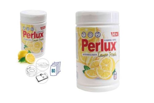 Perlux fürdőszobai és konyhai tisztítókendő Lemon Fresh 80 db