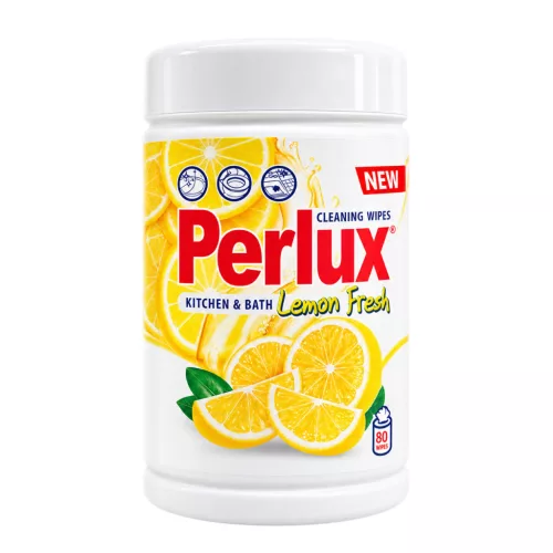 Perlux fürdőszobai és konyhai tisztítókendő Lemon Fresh 80 db