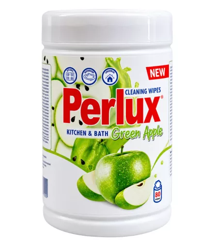 Perlux fürdőszobai és konyhai tisztítókendő Green Apple 80 db