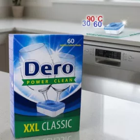   Dero Power Clean XXL Classic Mosogatógép Tabletta – Maximális tisztaság (60 db)