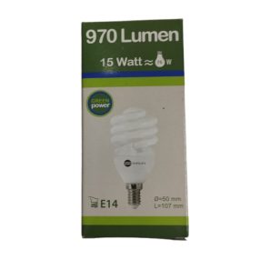 Kompakt fénycső Spirál 15W E14