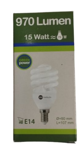 Kompakt fénycső Spirál 15W E14