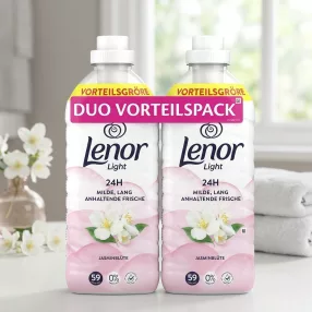   Lenor Light Jasminblüte (Jázminvirág) Öblítő Duopack – 2 x 1,239 L (Összesen 118 mosás)