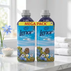   Lenor Vacation Vibes - Capri Prémium Textilöblítő Koncentrátum MEGA PACK - 2 x 987 ml  (94 mosásra)
