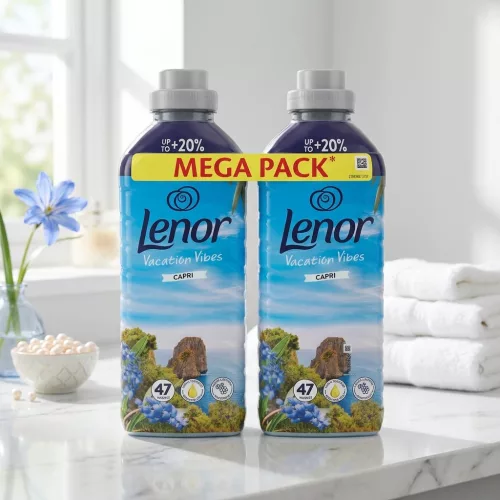 Lenor Vacation Vibes - Capri Prémium Textilöblítő Koncentrátum MEGA PACK - 2 x 987 ml  (94 mosásra)
