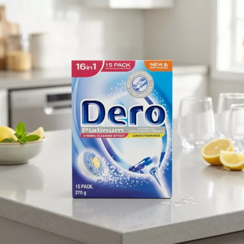 Dero Platinum Lemon Fragrance Automata Mosogatógép Tabletta – 15 db (270 g)