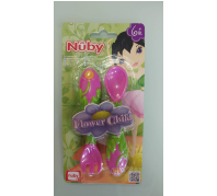 Nuby Flower Child műanyag evőeszköz szett (kanál+villa) 6 hónapos kortól