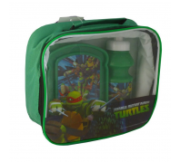 Turtles 3db-os szett: táska+kulacs+uzsonnás doboz zöld