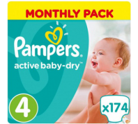 Pampers Active baby -dry 174db-os pelenka 4 méret 8-14kg Box