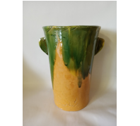 Füles váza zöld-sárga 21,5cm (3703)