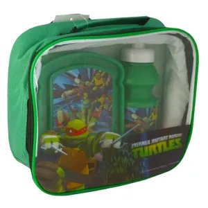 Turtles 3db-os szett: táska+kulacs+uzsonnás doboz zöld