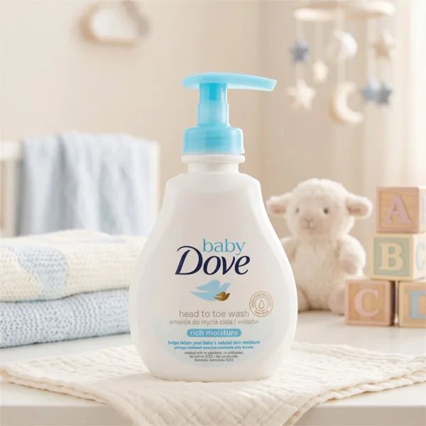 Baby Dove Rich Moisture Fej- és Testmosó Emulzió Pumpás Kiszerelésben (200 ml)