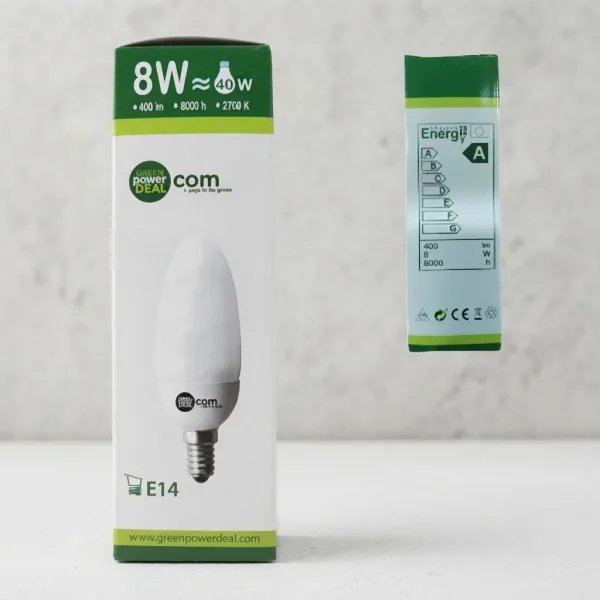 Green Power Deal Energiatakarékos Gyertya Izzó – E14, 8W (40W)