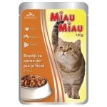 Miau Miau Nedves Macskaeledel – Csirke & Máj (100g)