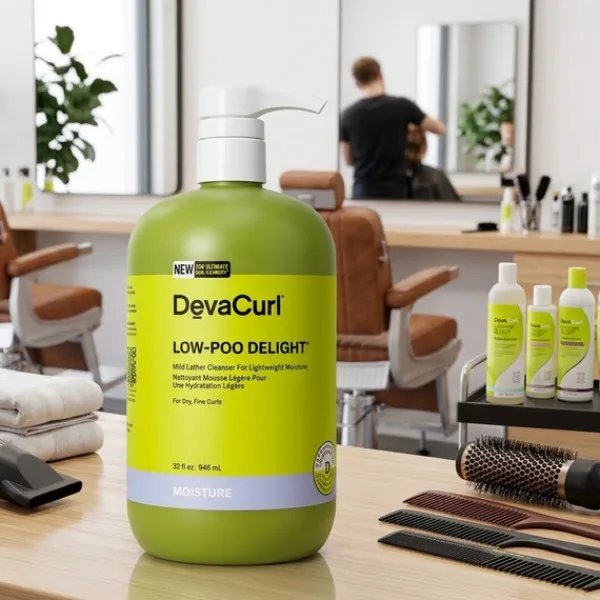 DevaCurl Low-Poo Delight Mild Lather Cleanser Sampon – 946 ml (32 fl. oz.)
