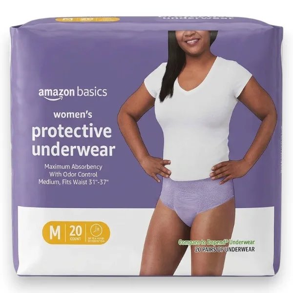 Amazon Basics Női Védő Alsónemű – Maximum Nedvszívó képesség, Medium (20 db)
